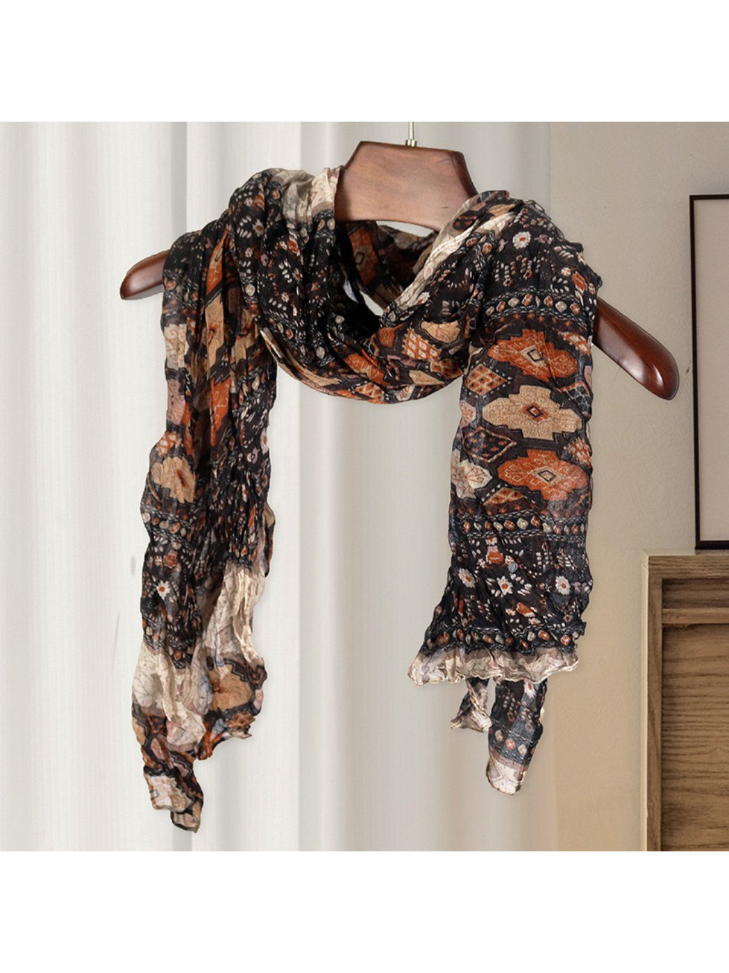 Scarvii - Vintage Print Crinkle Scarf