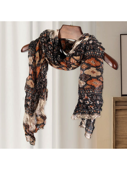 Scarvii - Vintage Print Crinkle Scarf