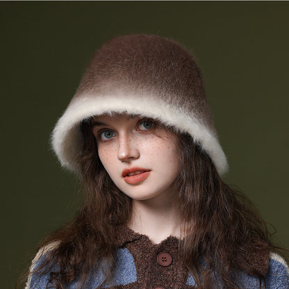 Haila Gradient Color Warm Bucket Hat hat shape