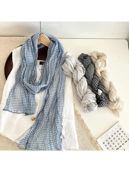 Scarvii - Gingham Check Long Scarf