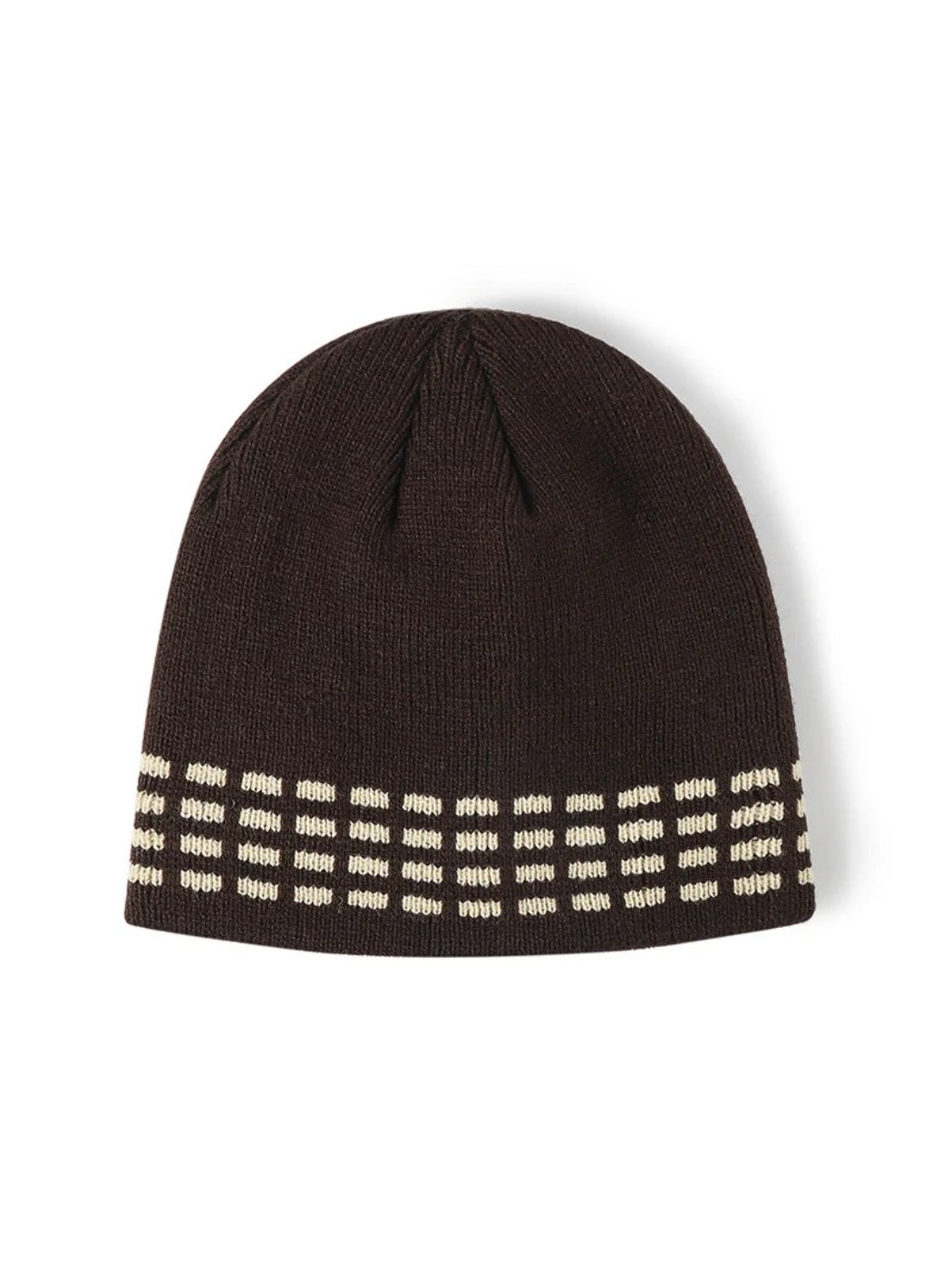 Haila - Contrast Dash Fleece-Lined Knit Beanie