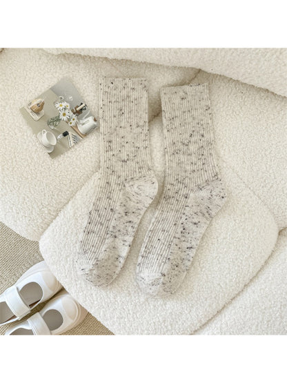 Rufia - Speckled Rib Knit Crew Socks