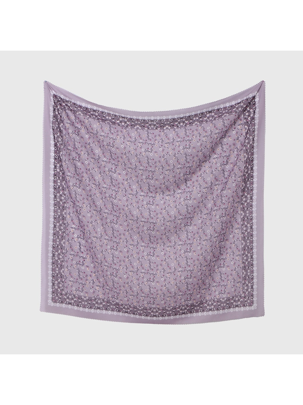 Scarvii - Vintage Border Print Square Scarf