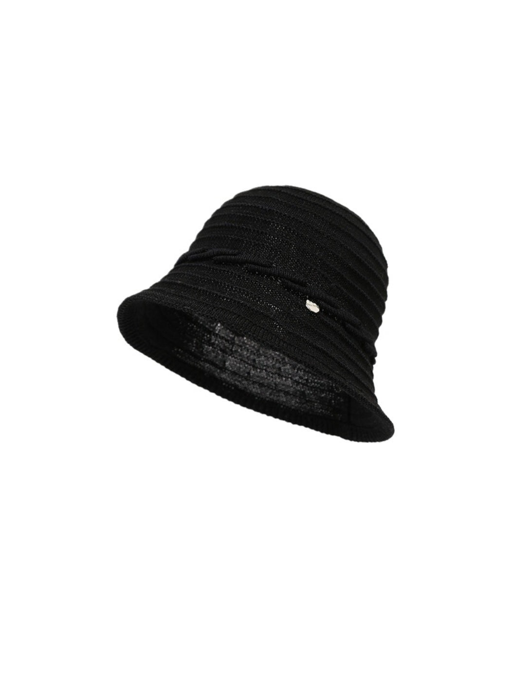 Close-up of Haila woven bucket hat fabric and stitching details