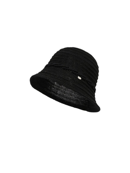 Close-up of Haila woven bucket hat fabric and stitching details