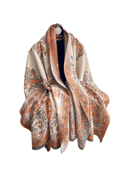 Scarvii – Paisley Print Fringe Scarf & Wrap