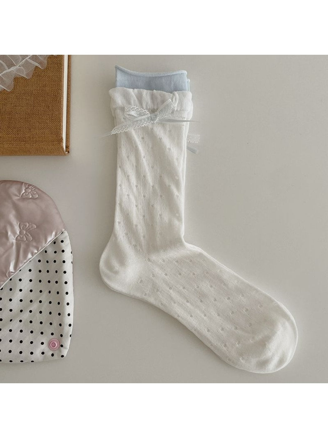Rufia - Lace Bow Detail Women's Crew Socks for Women