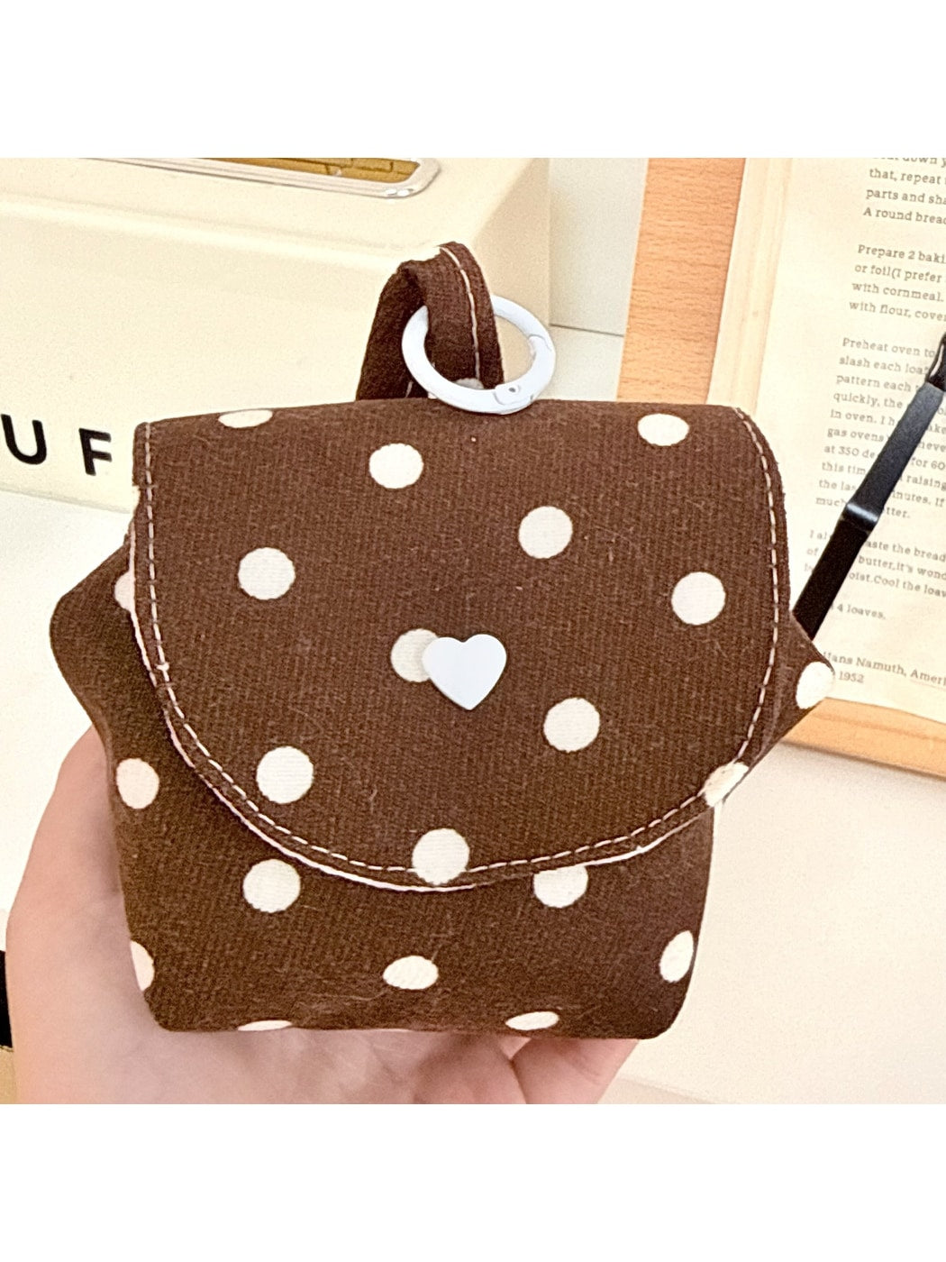 Cosbai - Cute Polka Dot Portable Pouch