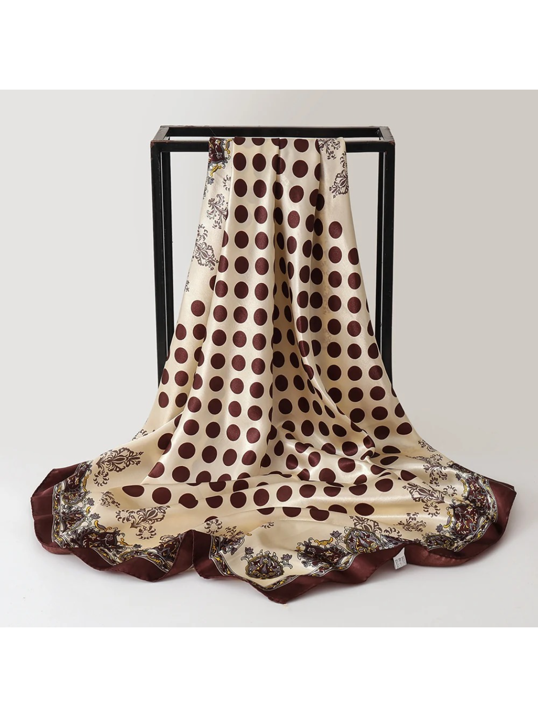 Scarvii - Polka Dot Ornamental Border Square Scarf