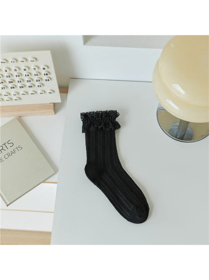 Rufia - Sweet Ruffle Knit Crew Socks