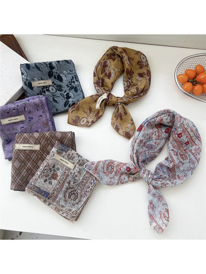 Scarvii - Vintage Print Square Scarf