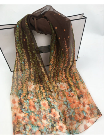 Scarvii - Floral Print Scarf - Lightweight & Elegant