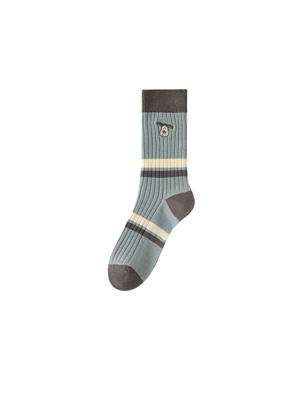 Rufia - Winter Mid-Calf Socks with Puppy & Letter Embroidered