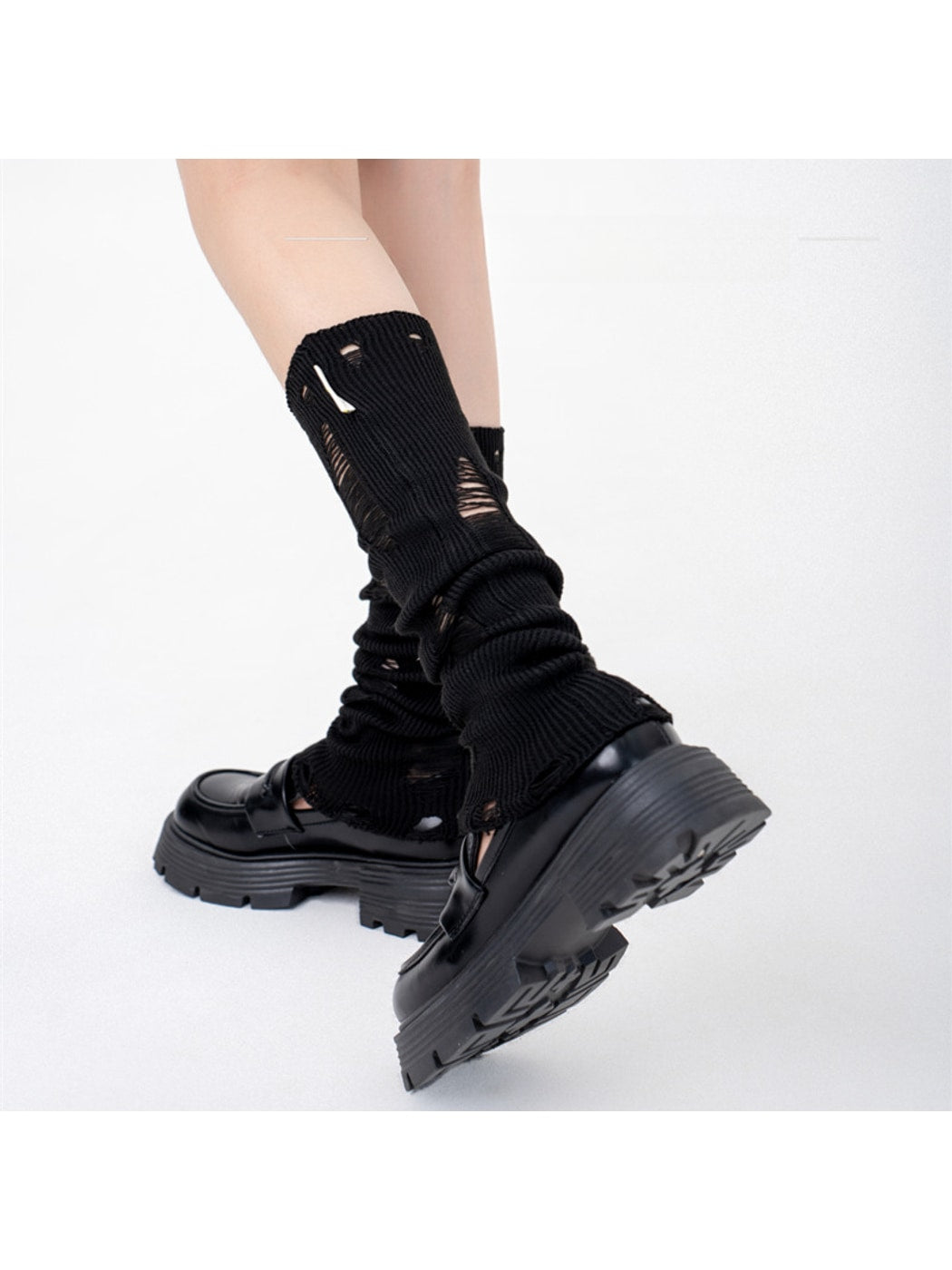 Cozyra - Ribbed Cutout Leg Warmers