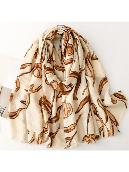 Scarvii - Abstract Tulip Sketch Print Scarf