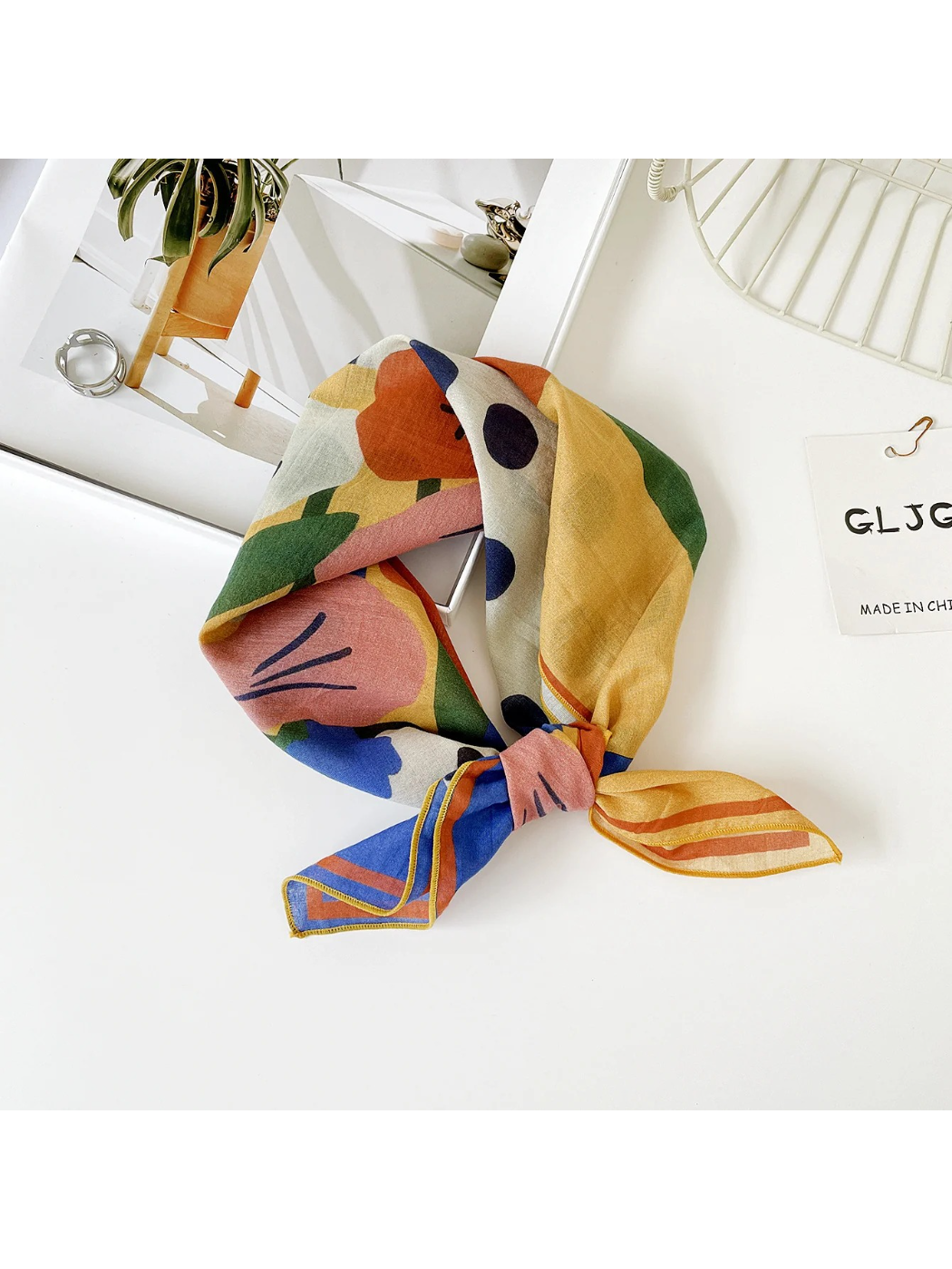 Scarvii - Abstract Floral Bouquet Square Scarf