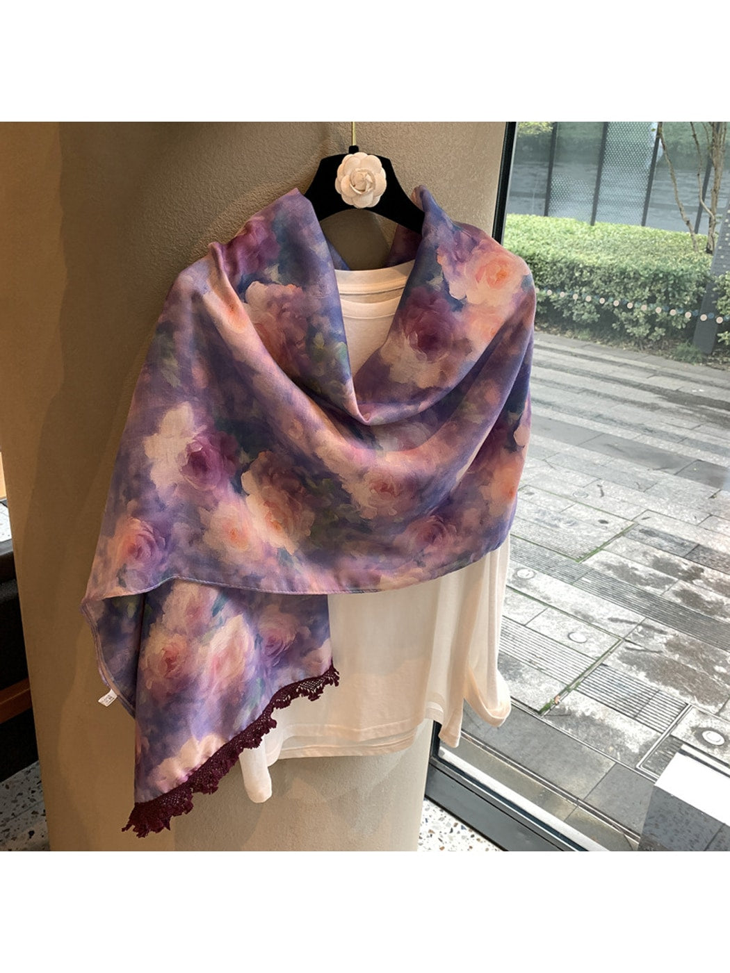 Scarvii - Watercolor Floral Rectangular Layering Scarf