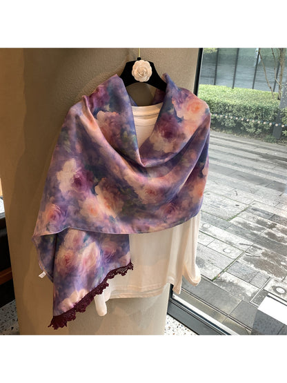 Scarvii - Watercolor Floral Rectangular Layering Scarf