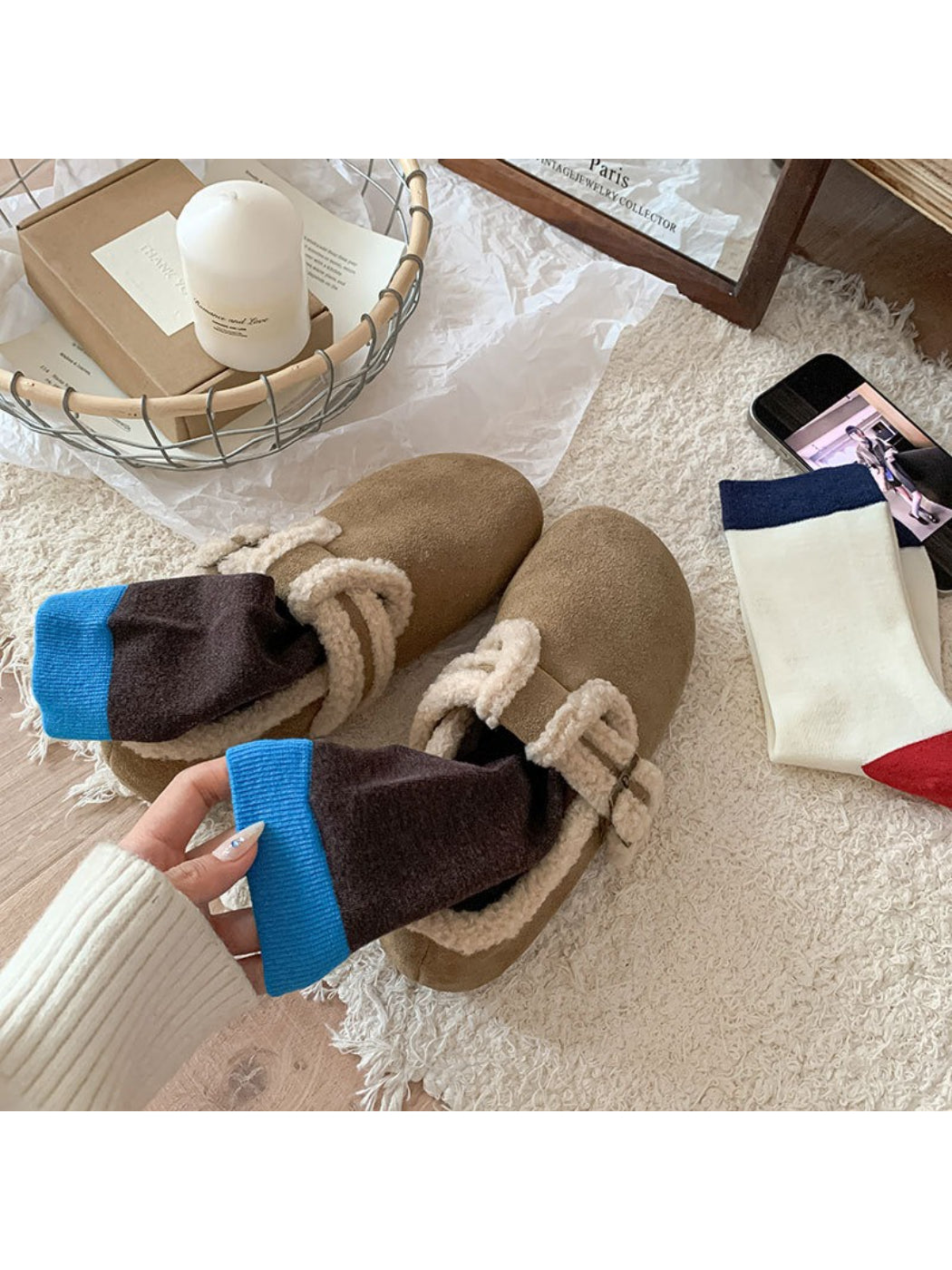 Rufia - Soft Contrast Color Crew Socks