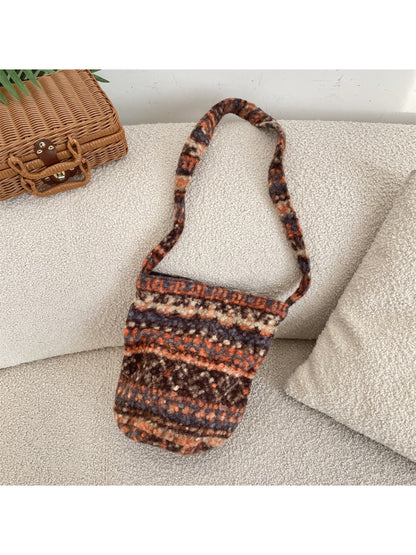 Cosbai - Patterned Soft Knit Shoulder Bag