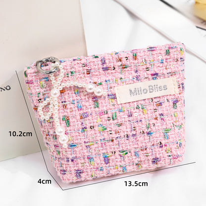 Cosbai - Soft Tweed Mini Cosmetic Bag Pouch detail view 11