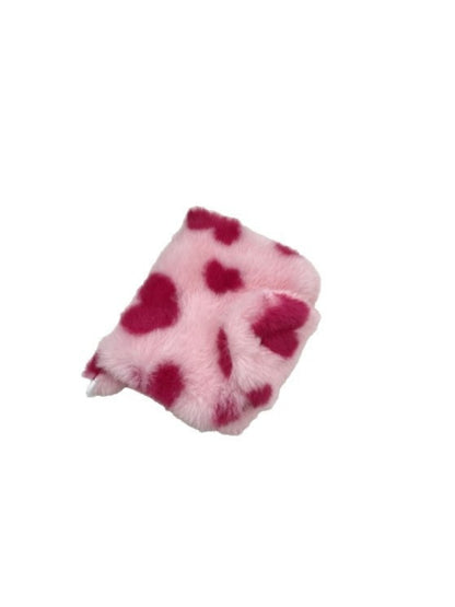 Cosbai - Plush Pattern Mini Pouch Heart