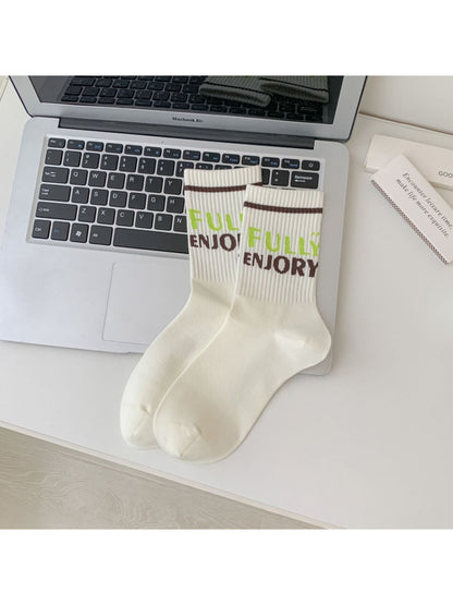 Rufia - College Style Stripe Crew Socks