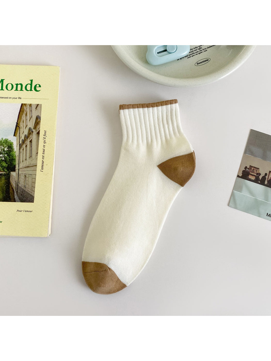Rufia - Contrast Tip Ribbed Crew Socks product image 8