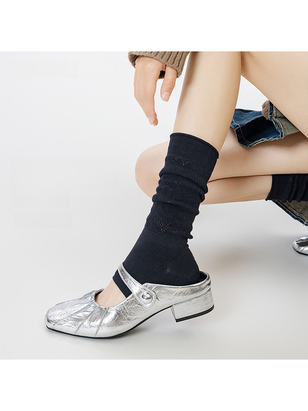 Rufia - Slouchy Knit Look Crew Socks