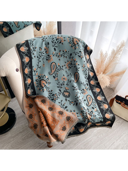 Scarvii – Reversible Paisley Fringe Scarf & Wrap
