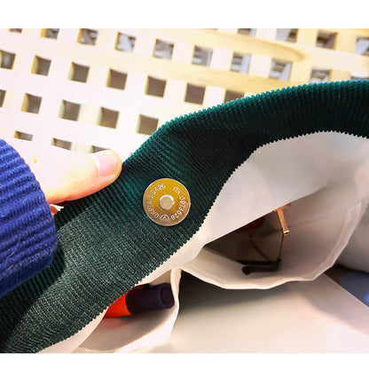 Printed Corduroy Canvas Tote Bag