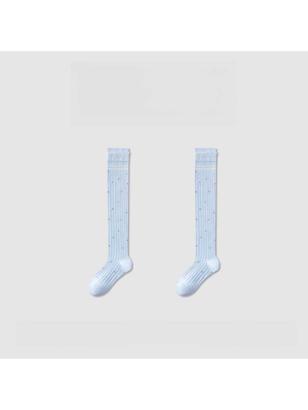 Rufia - Simple Pattern Ribbed Knee-high Socks