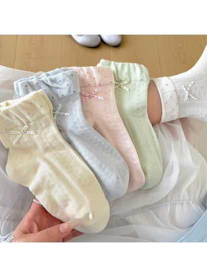 Rufia - Sweet Bow Polka Dot Ankle Socks