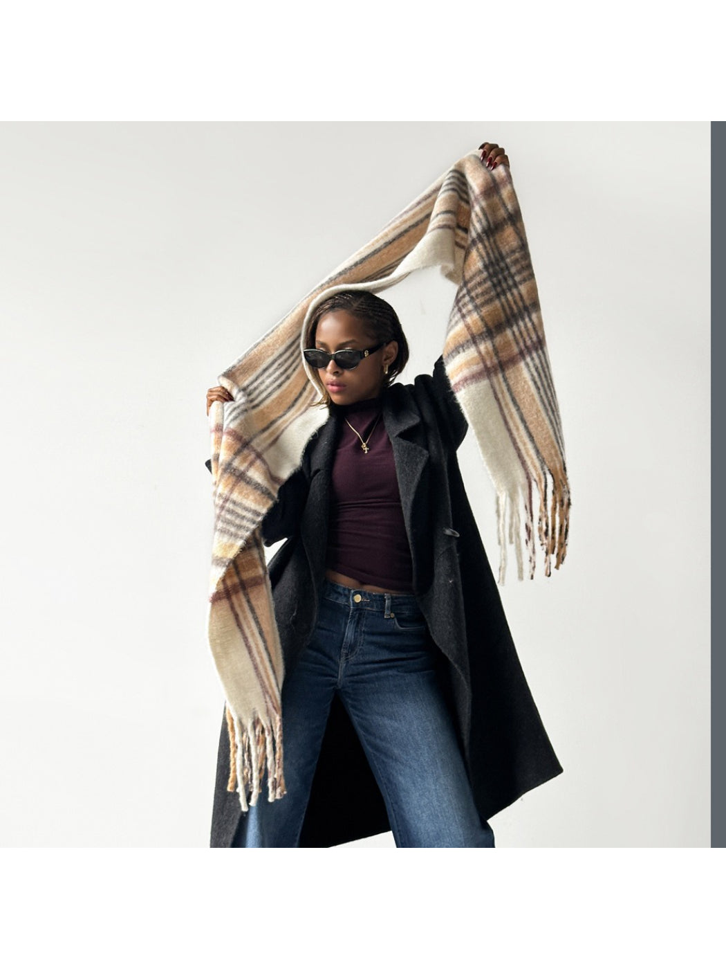 Scarvii - Plaid Brushed Long Winter Scarf