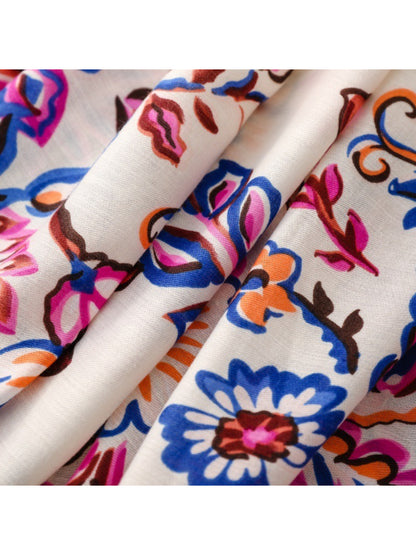 Scarvii - Bold Floral Motif Detail Scarf