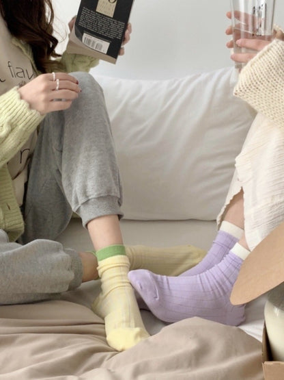 Rufia - Macaron-Colored Mid-Calf Socks - Sweet & Simple