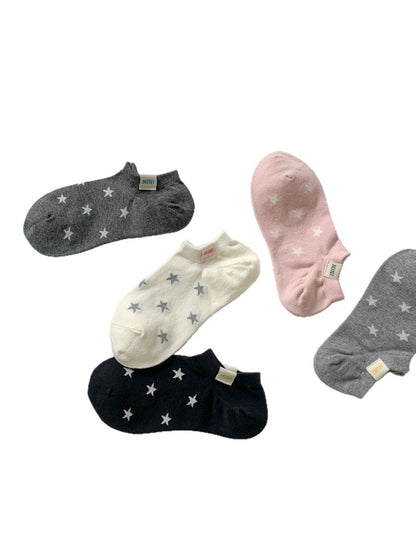Rufia - Plain Star Pattern Low Ankle Socks