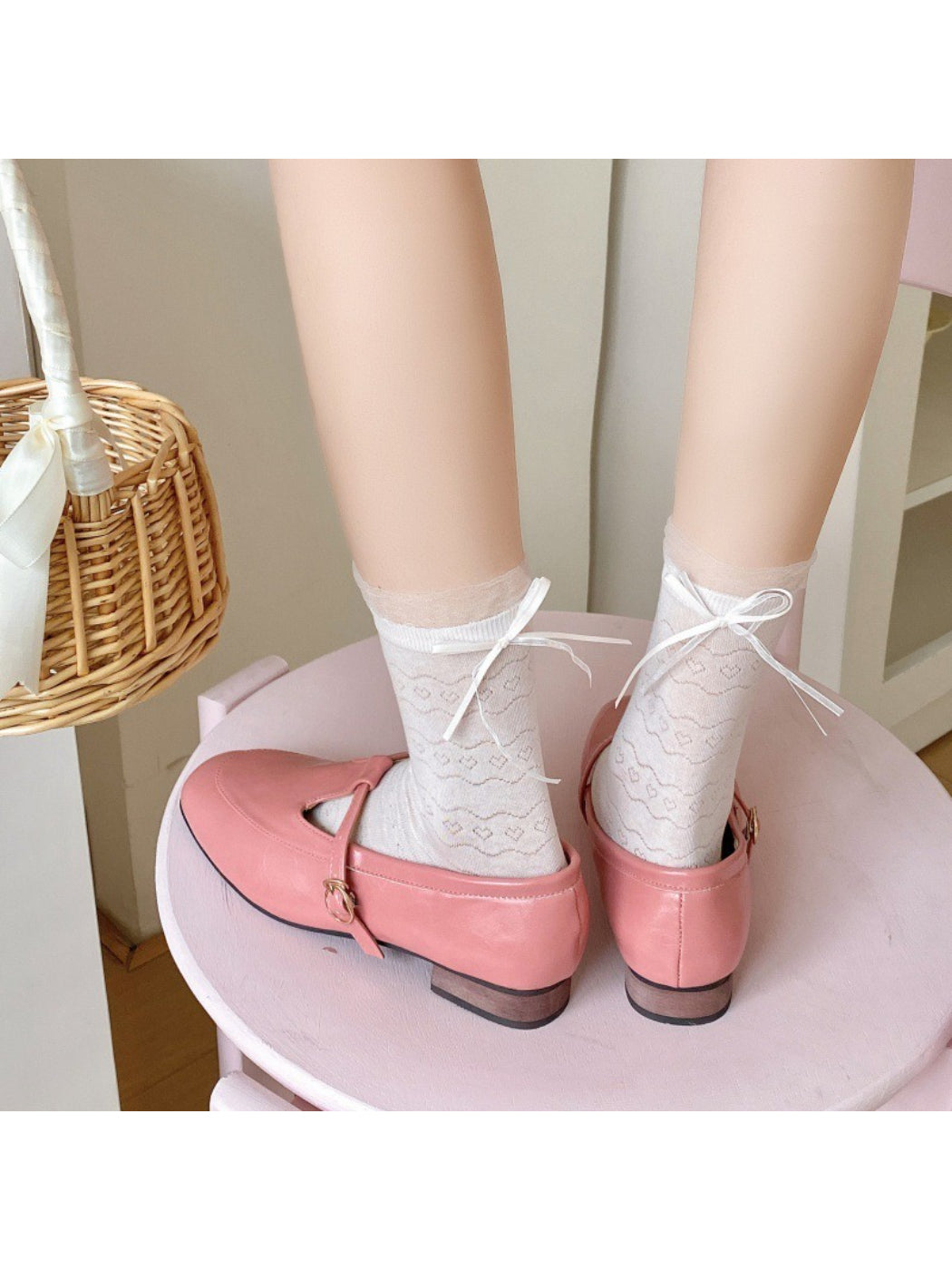 Rufia socks worn with casual sneakers and rolled-up jeans