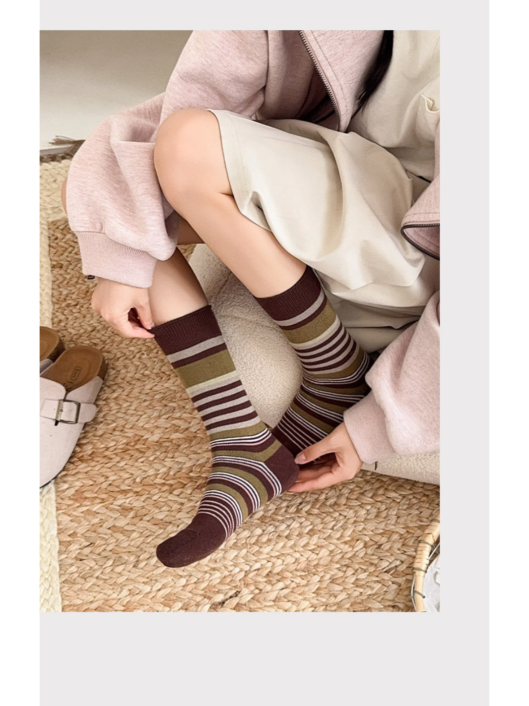Rufia - Retro Multistripe Crew Socks
