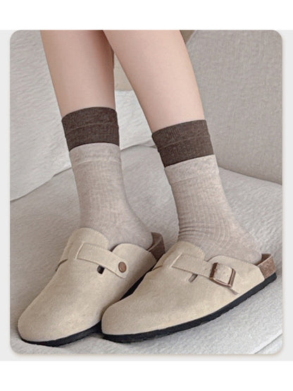 Rufia - Color Block Knit Crew Socks
