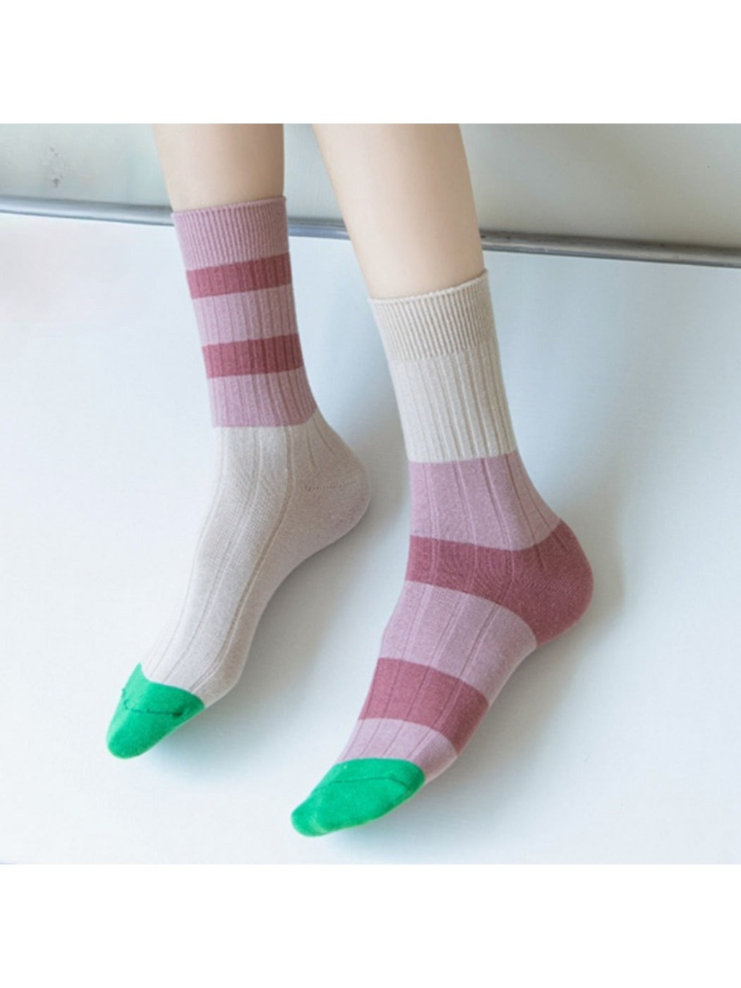 Rufia - Retro Stripe Crew Socks - Breathable & Stylish
