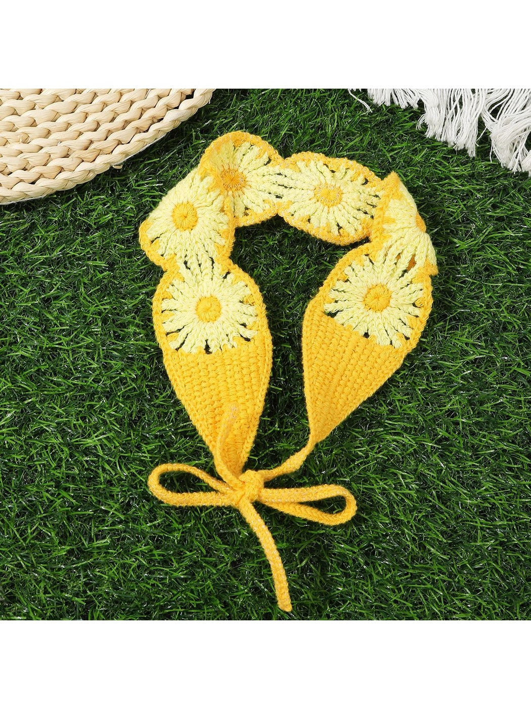 Scarvii - Boho Daisy Knit Front Hair Headband