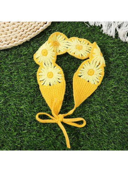 Scarvii - Boho Daisy Knit Front Hair Headband