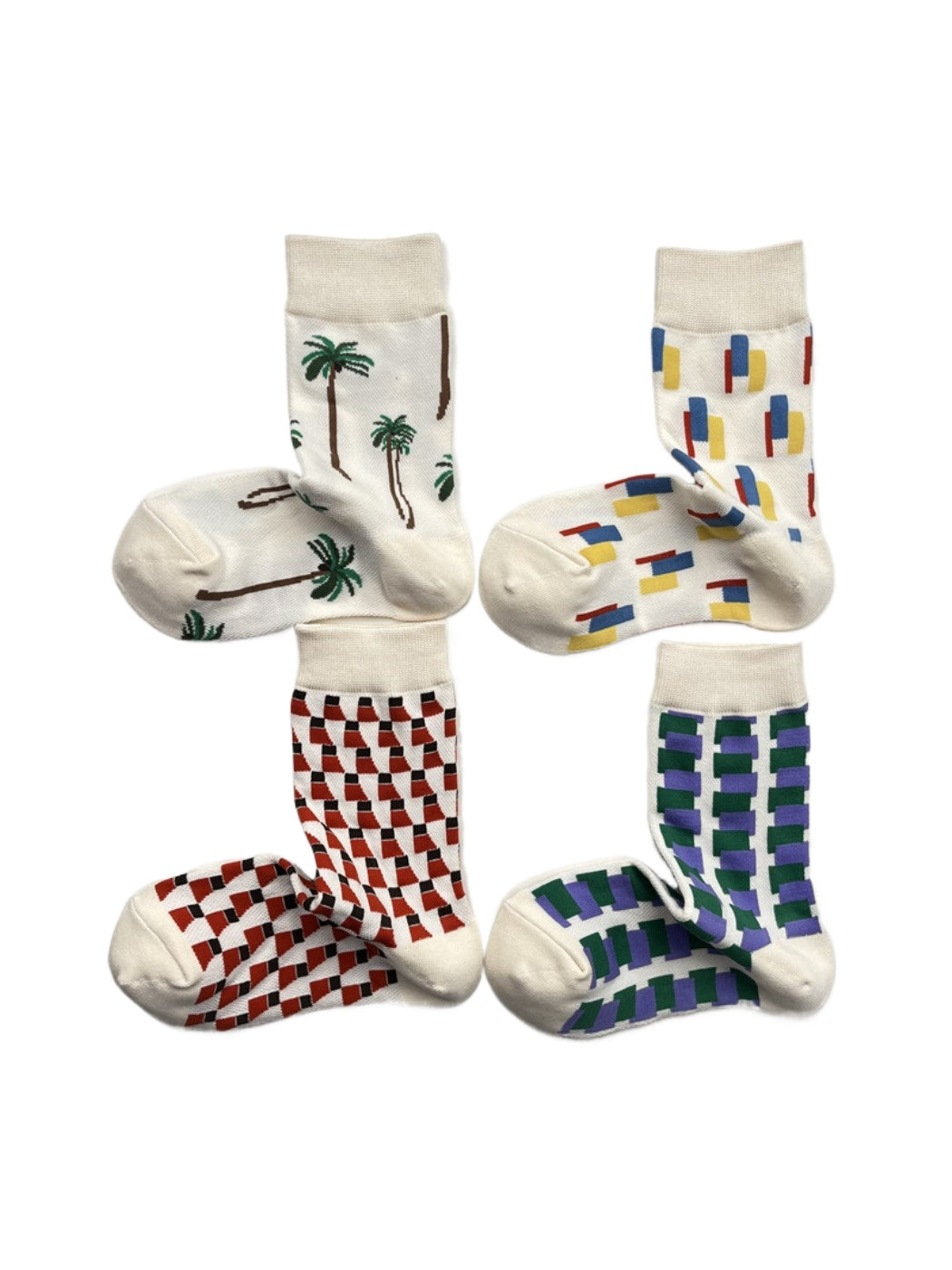 Rufia – Irregular Pattern Crew Socks