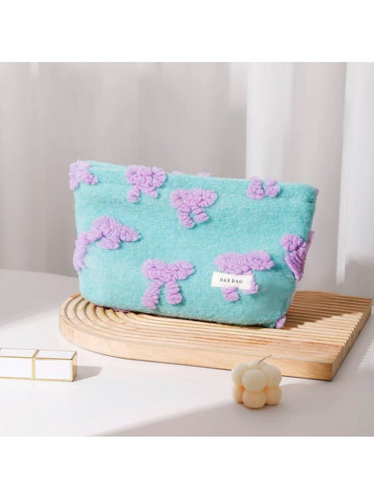 Cosbai - Bow Pattern Handheld Makeup Bag for Women
