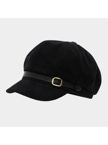 Haila - Vintage Buckle Band Newsboy Cap