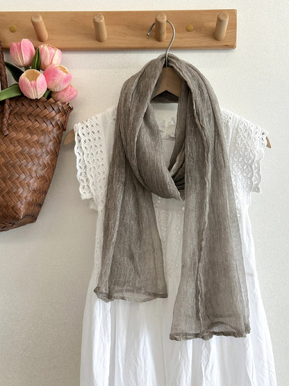 Scarvii - Sheer Crinkled Texture Scarf