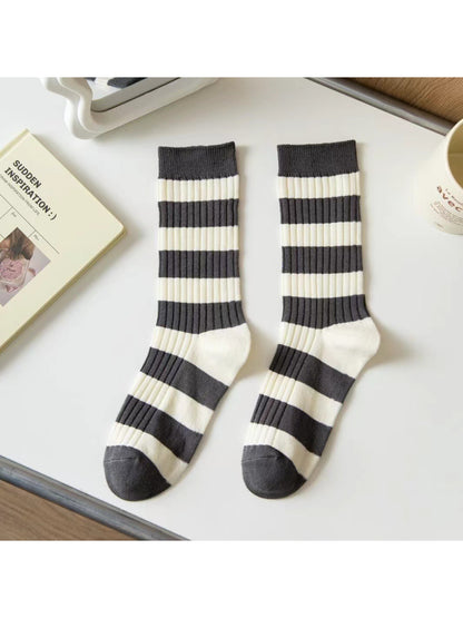 Rufia - College Style Wide Stripe Crew Socks