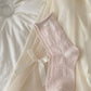 Rufia mesh dot mid-calf socks laid out to show full length and dot design