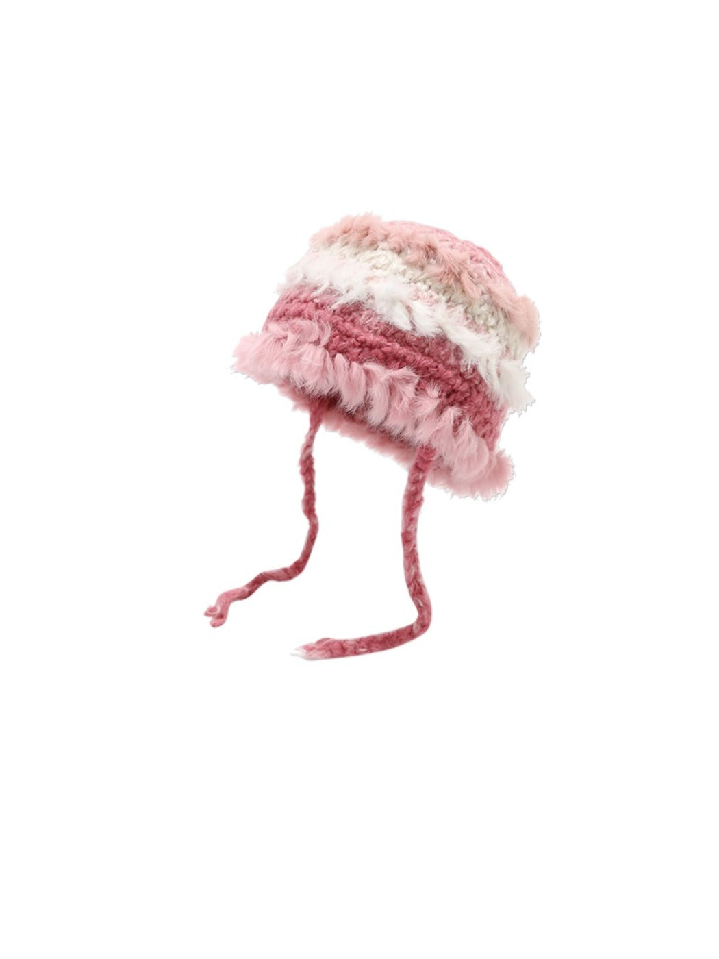 Haila Color Block Earflap Tie Beanie for seasonal hat styling